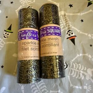 Crafters Square Spider Web Decorative Mesh Ribbon 6 in x 3 Yds, Lot of 2